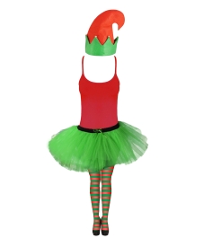 Wickedfun Christmas Elf Red Green Costume Accessory Set