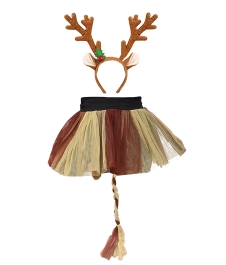Wickedfun Reindeer Christmas Party Dress Up Outfit Golden Brown