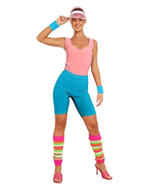 Wickedfun Ladies 80's Costume Neon Theme Set