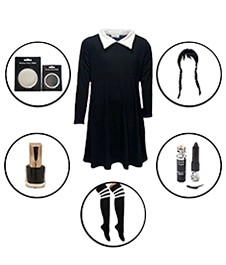 Wickedfun Adult Gothic Girl Plain Costume and Accessory Set