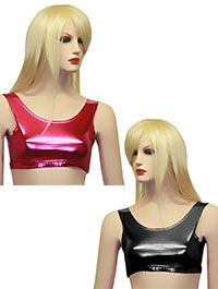 Wet Look Shiny Lycra Crop Top