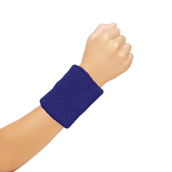 Blue Towelling Wrist Band (12 Pairs)
