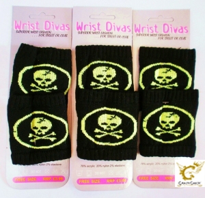 Wrist Band Black Skull Design