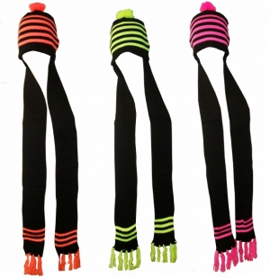12 Pcs Luminous Combo Hat With Scarf