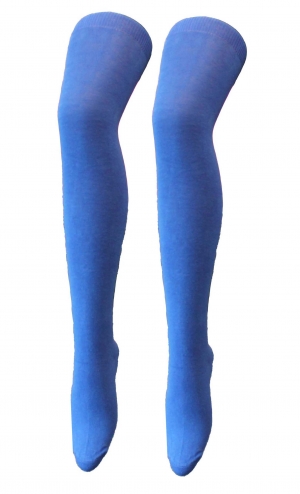 Crazy Chick Plain Turquoise OTK Socks (12 Pairs)