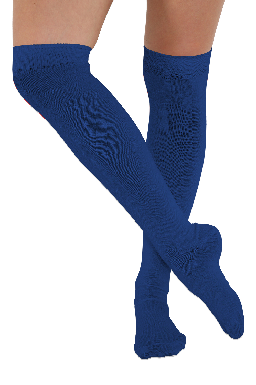 Crazy Chick Plain Navy OTK Socks (12 Pairs)