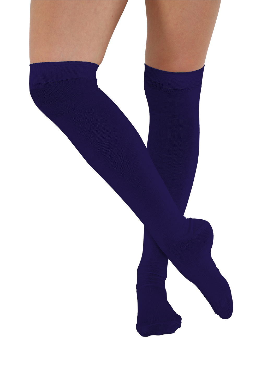 Crazy Chick Plain Purple OTK Socks