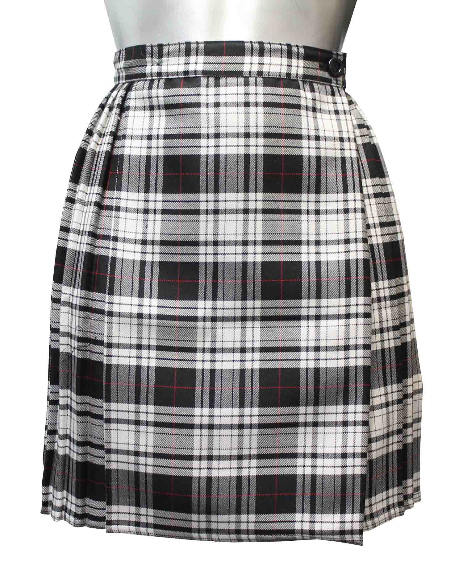 Crazy Chick Adult Black Wrap Over Tartan Skirt (18 Inches)