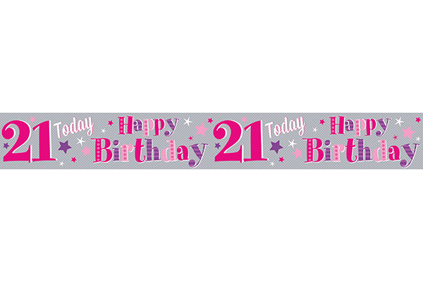 21st Happy Birthday Holo Banner (Female)