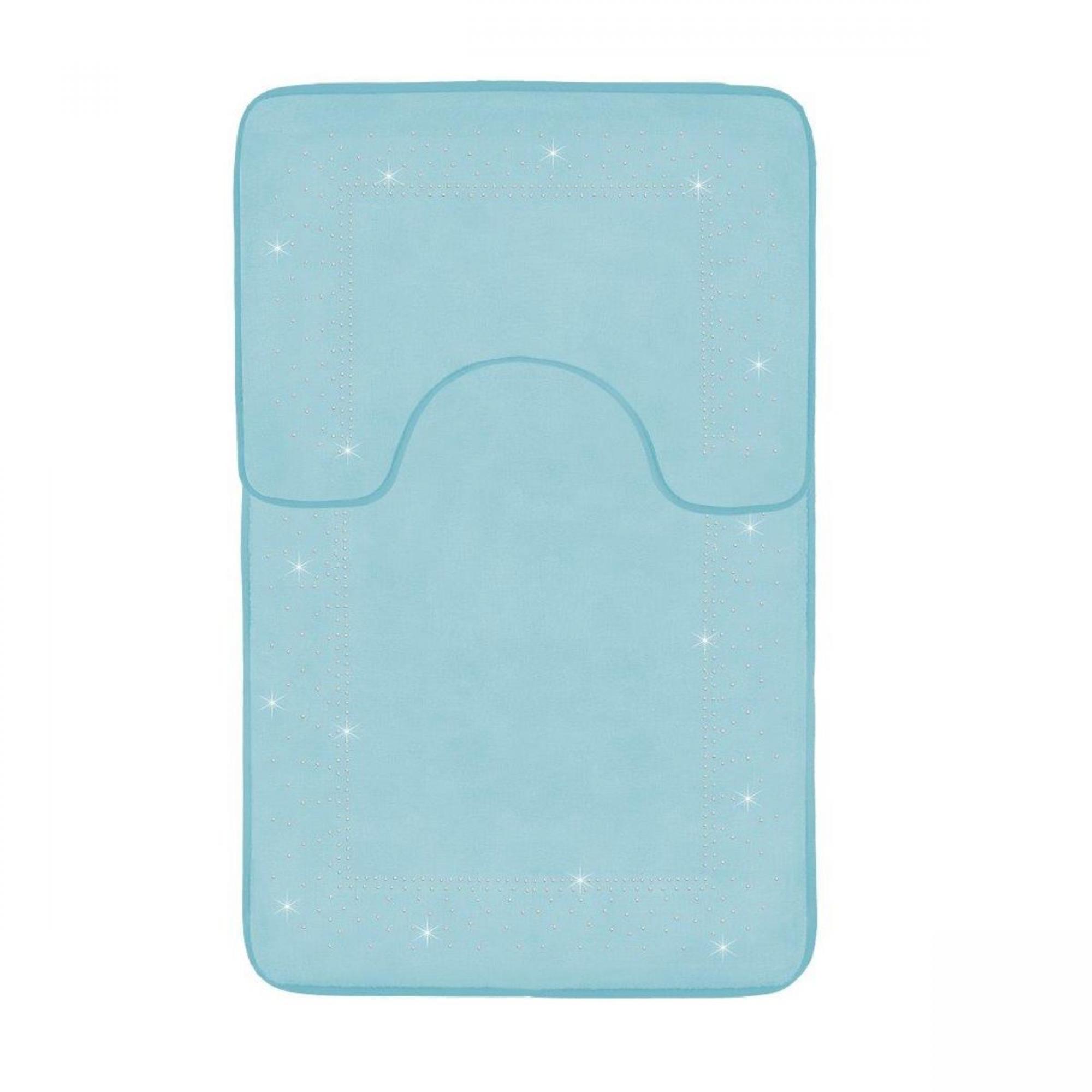 2PC SPARKLE MEMORY BATH MAT AQUA - 41167181