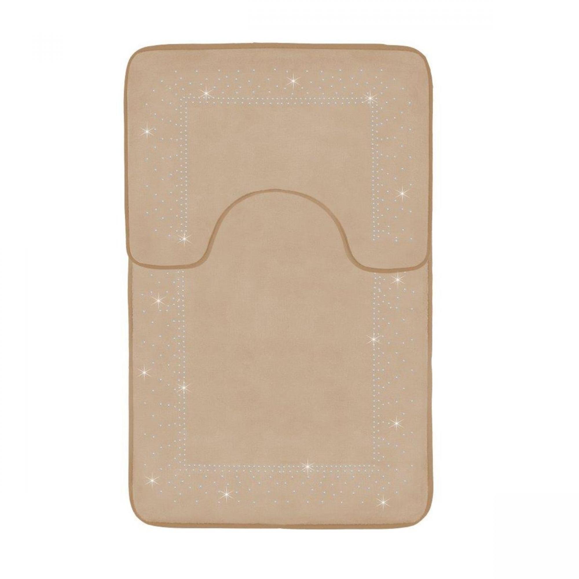 2PC SPARKLE MEMORY BATH MAT NATURAL - 41167150