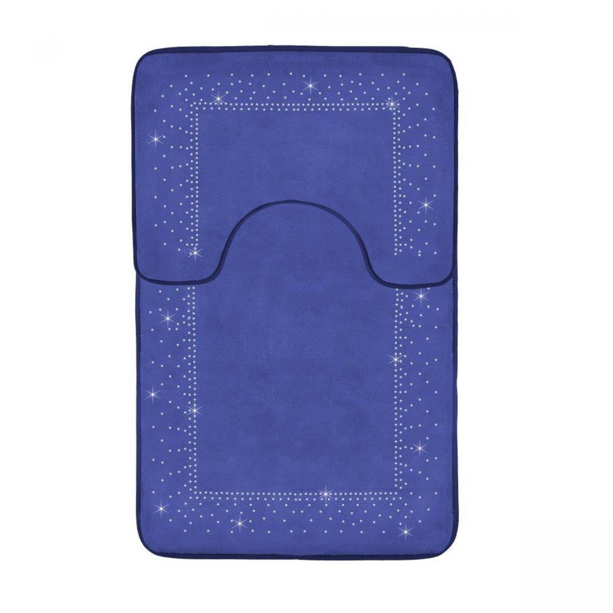 2PC SPARKLE MEMORY BATH MAT ROYAL BLUE - 41167105