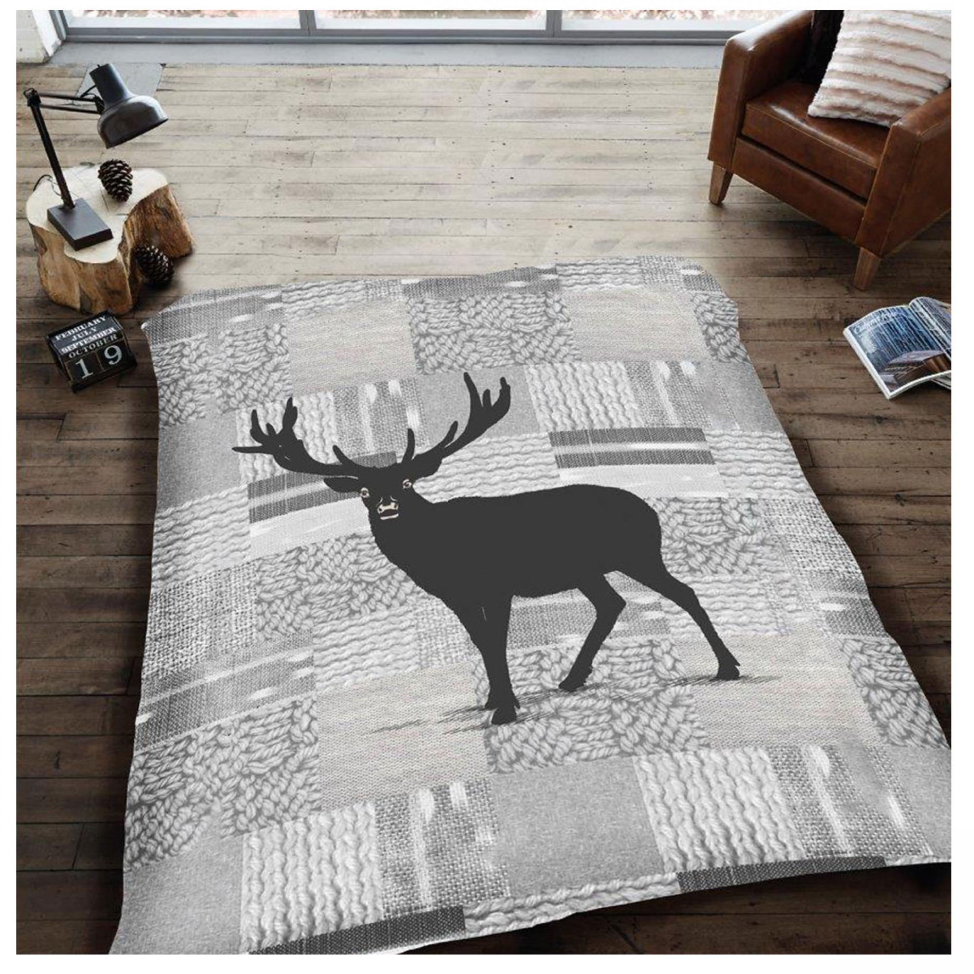 3d Throw Stag Grey