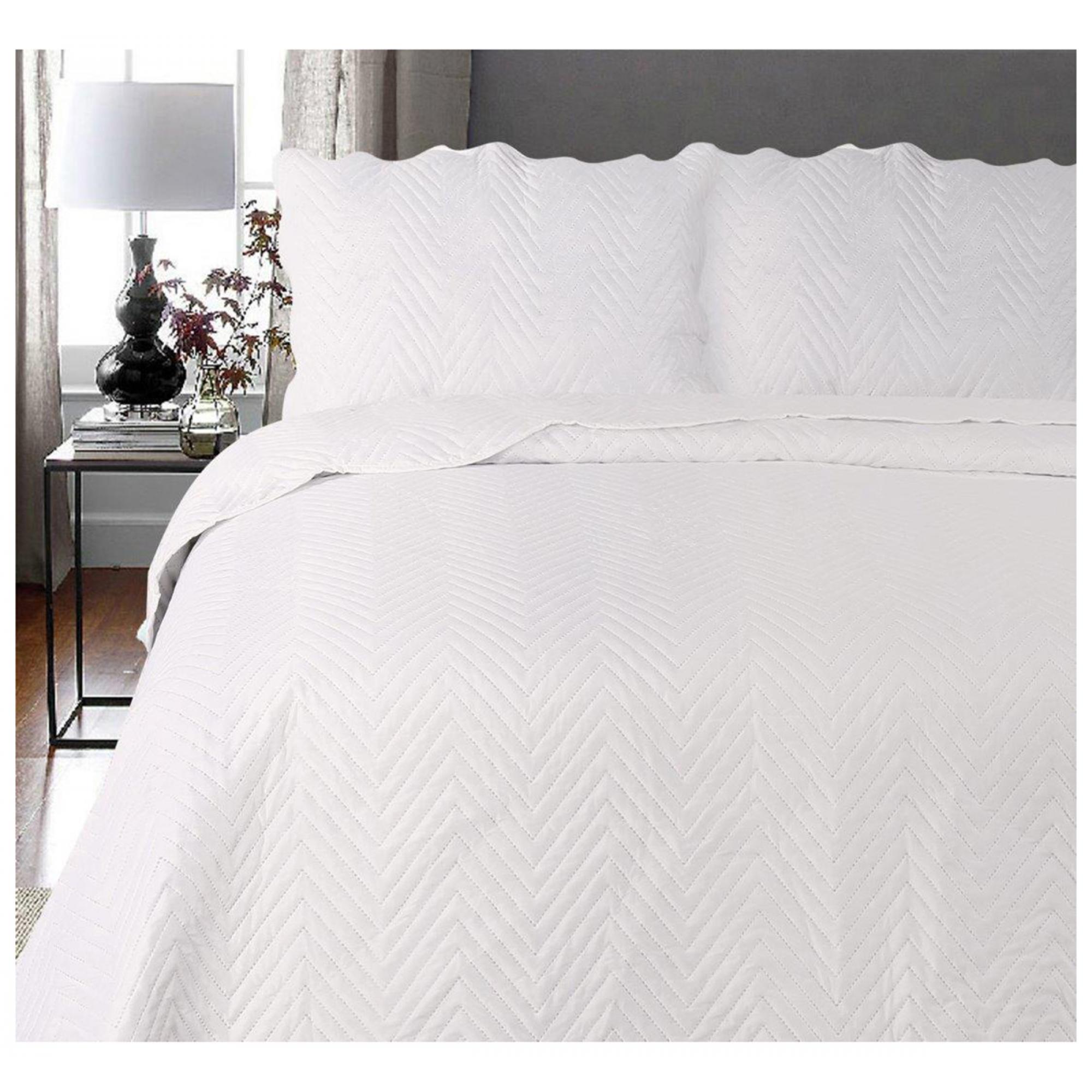 3pc Plain Bed Spread Arcade Cream