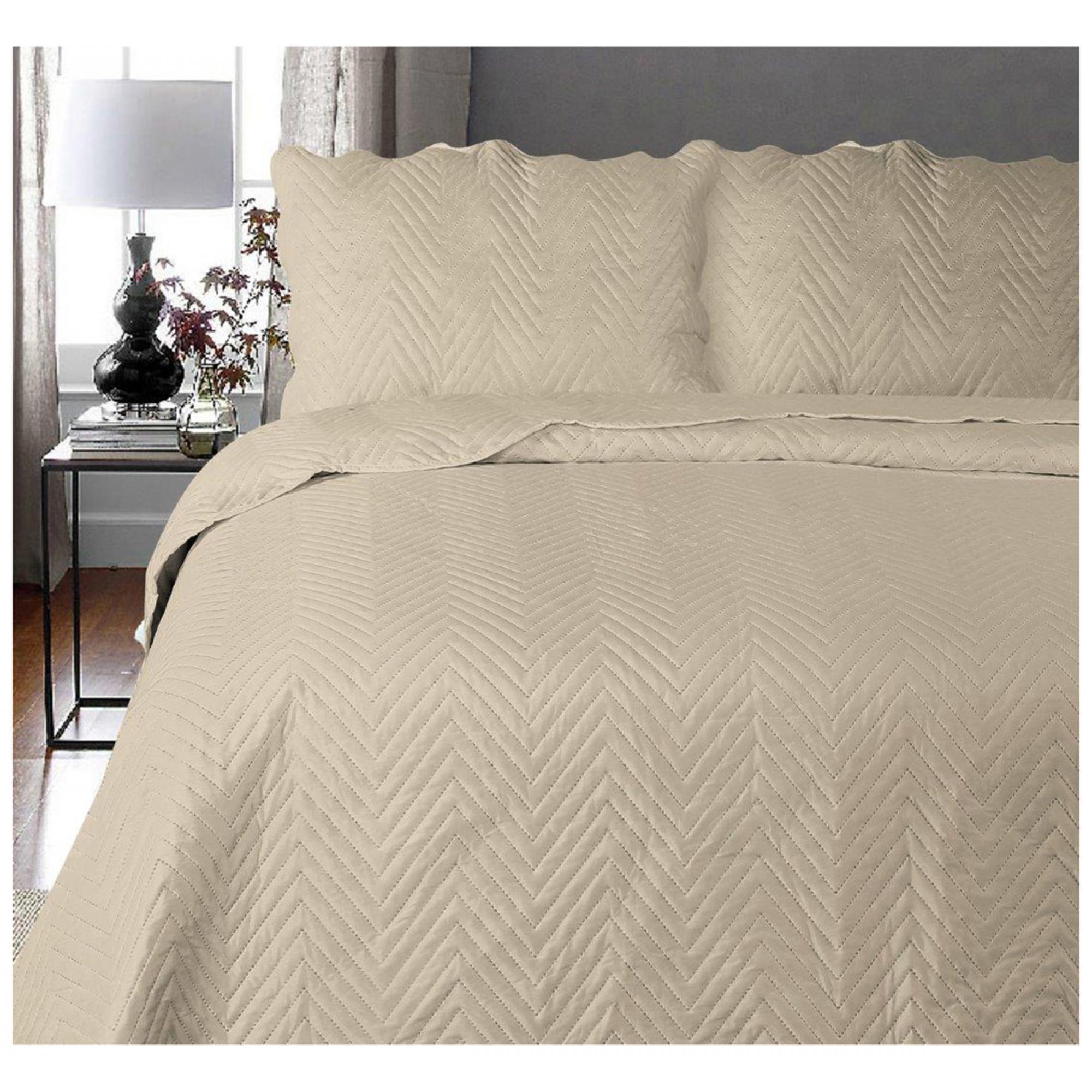 3pc Plain Bed Spread Arcade Natural