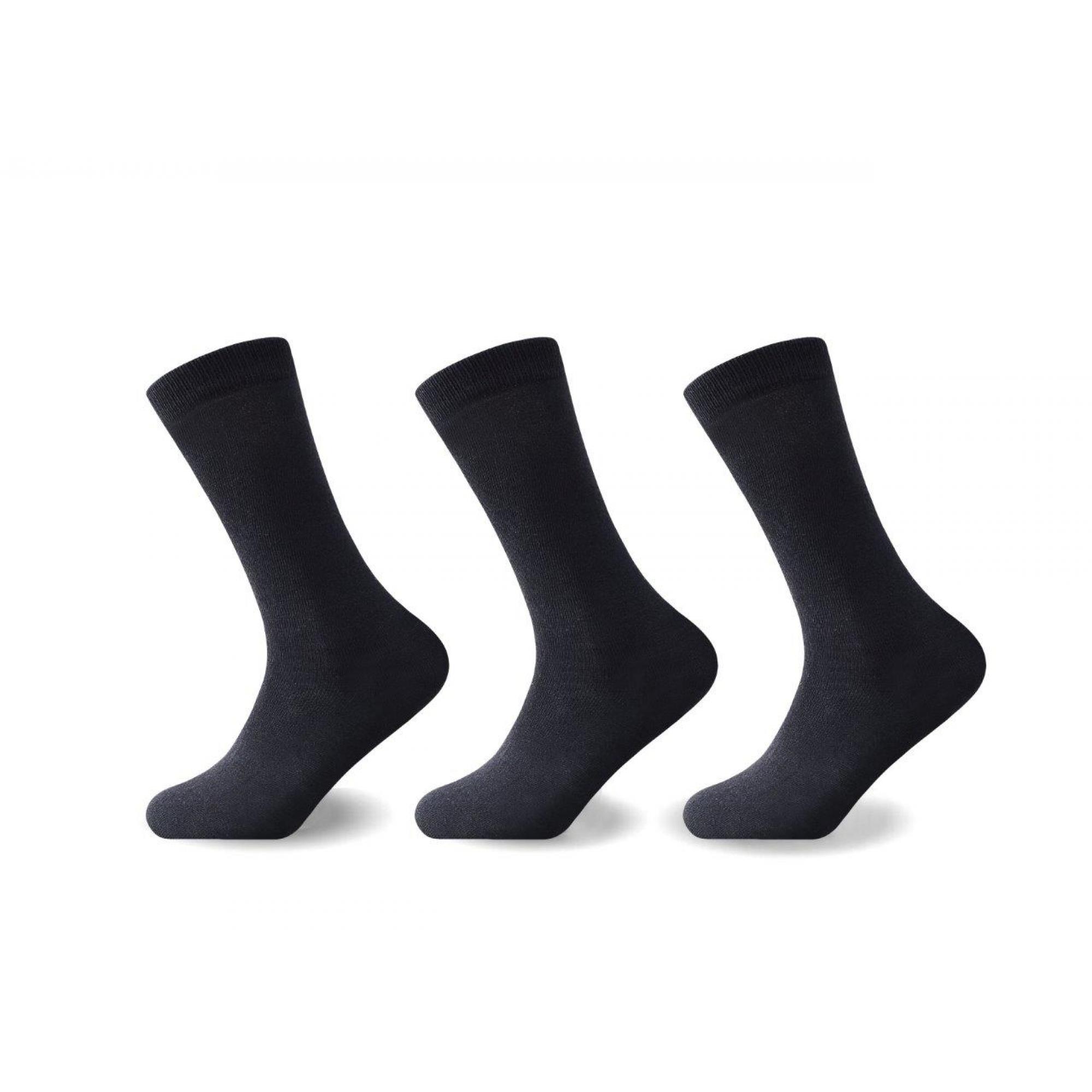 3pk Men Lycra Socks Plain Black - 5700