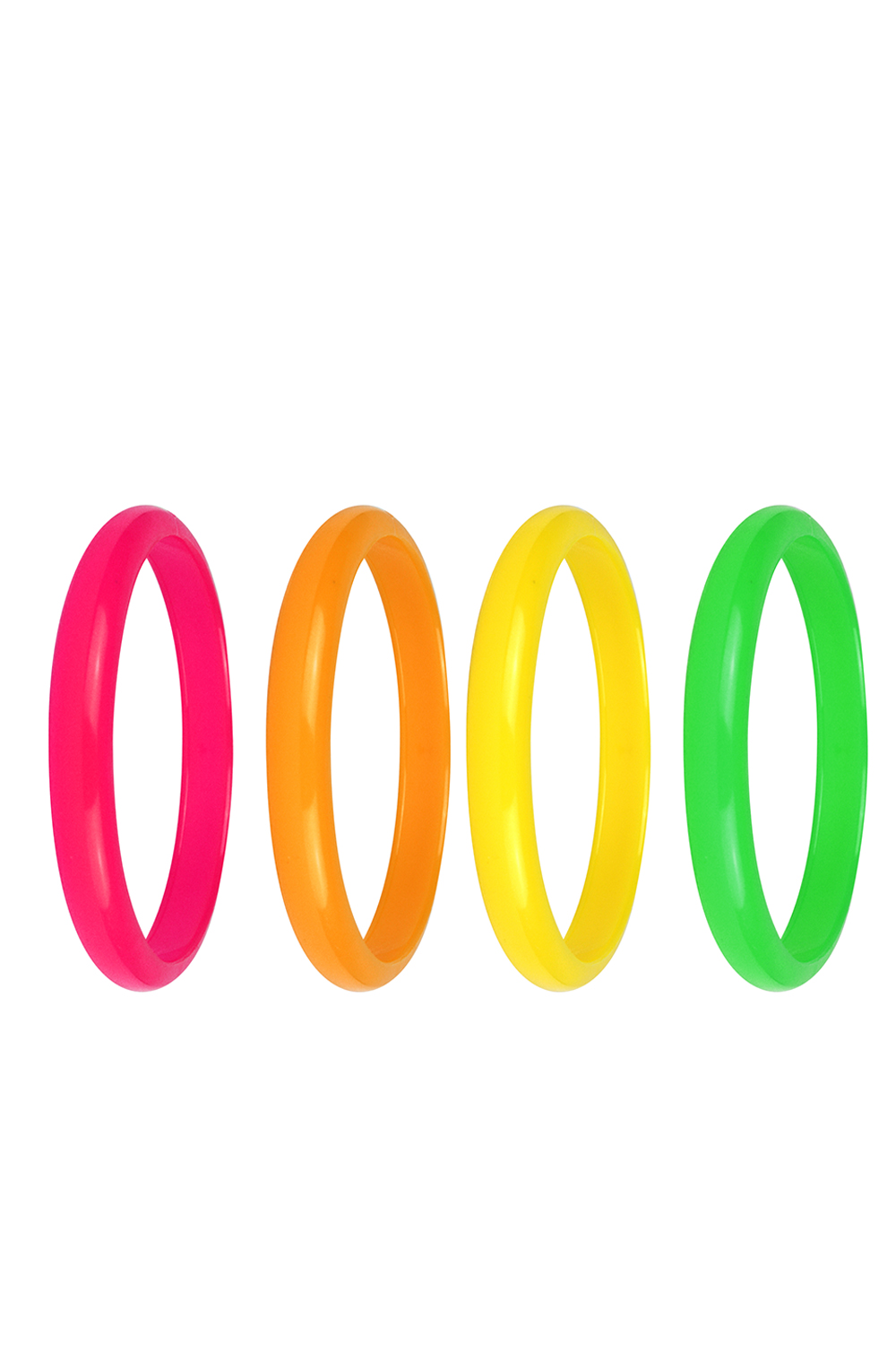 4 Assorted Colour Neon Bangles 15cm (Pack of 12)