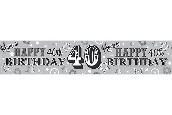 40th Happy Birthday Banner (Extra/Wide) Male