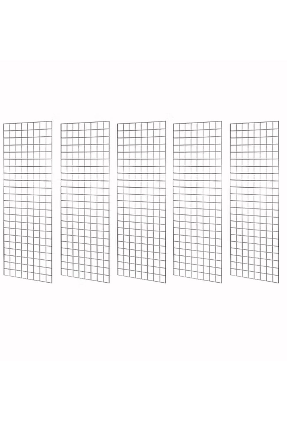 5 Chrome Mesh Grid Wall Panels