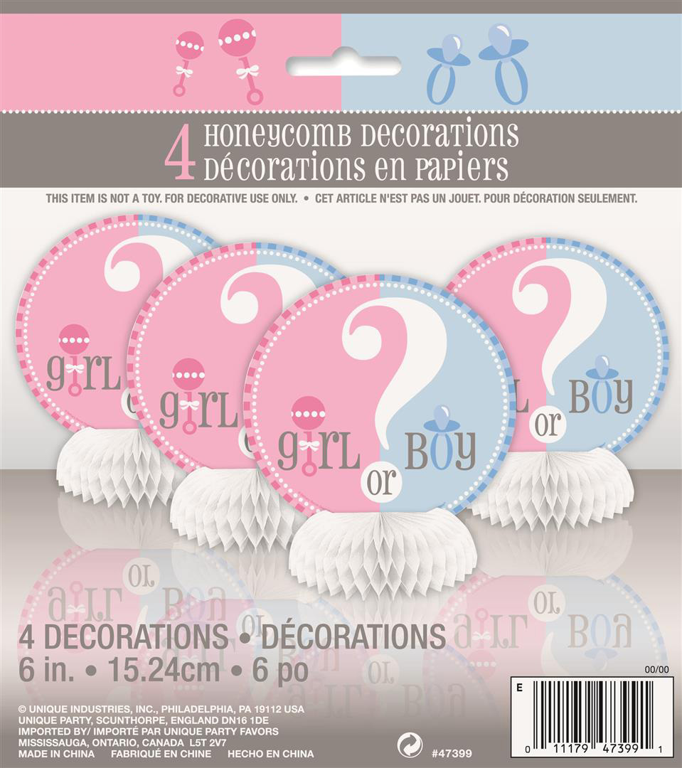6 Inches Gender Reveal Mini Honeycomb (Pack of 4)