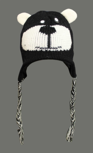 Active Star Black Bear Knitted Trapper Hat