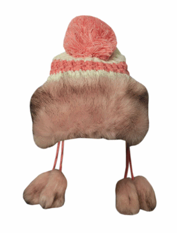 Active Star Stripe Heavy Knitted Fur Hat