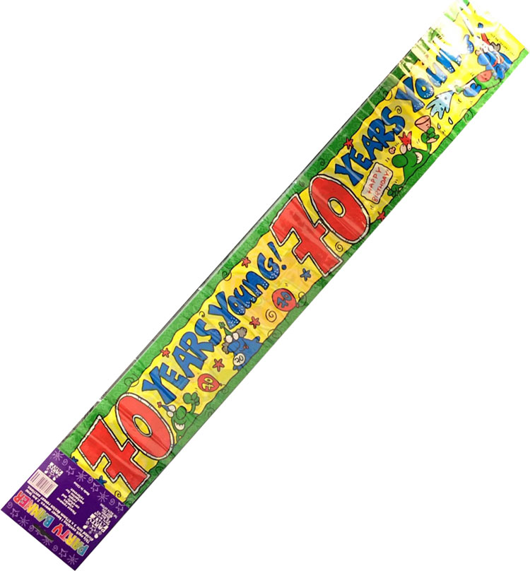 70 Years Young Happy Birthday Party Banner 2.6 m