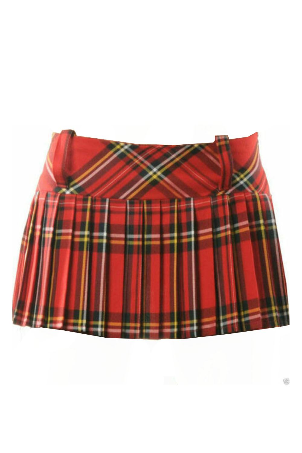 Crazy Chick Adult Full Pleated Red Tartan Skirt (9 Inches)