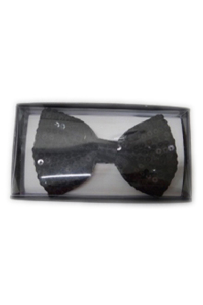 Black Sequin Bow Tie