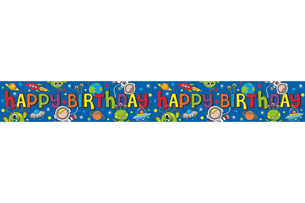 Boy Happy Birthday Banner (Space)