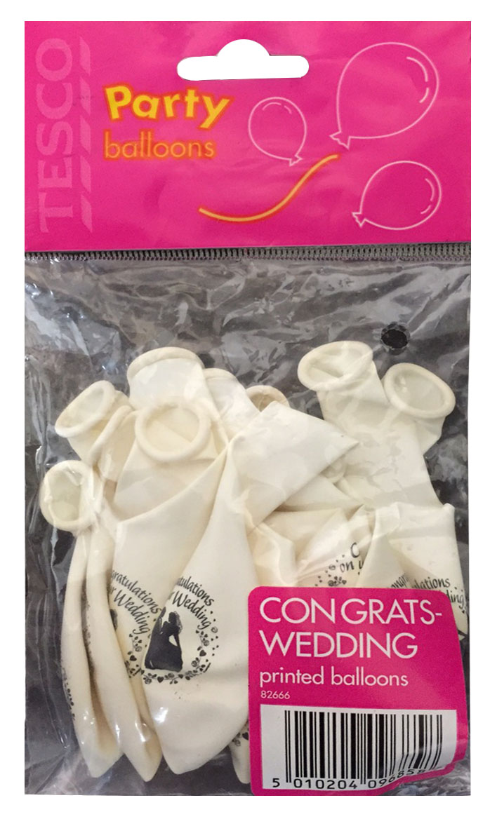 Congrats Wedding Printed Balloons (Pack of 10)