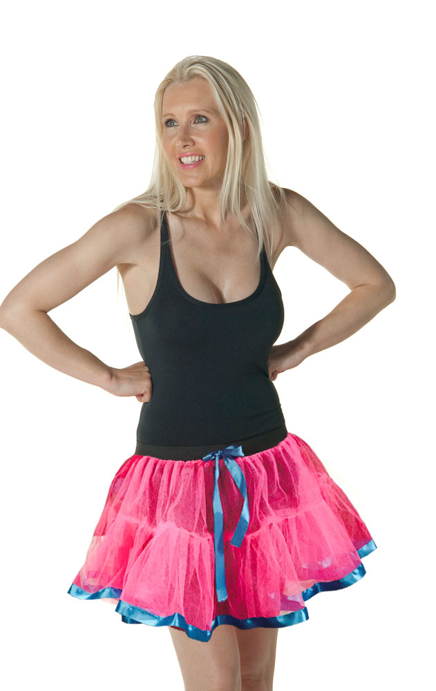 Crazy Chick Adult 2 Layers Pink Tutu Skirt With Ribbon