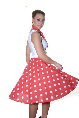 Crazy Chick Adult Red White Polka Dot Skirt (26 Inches)