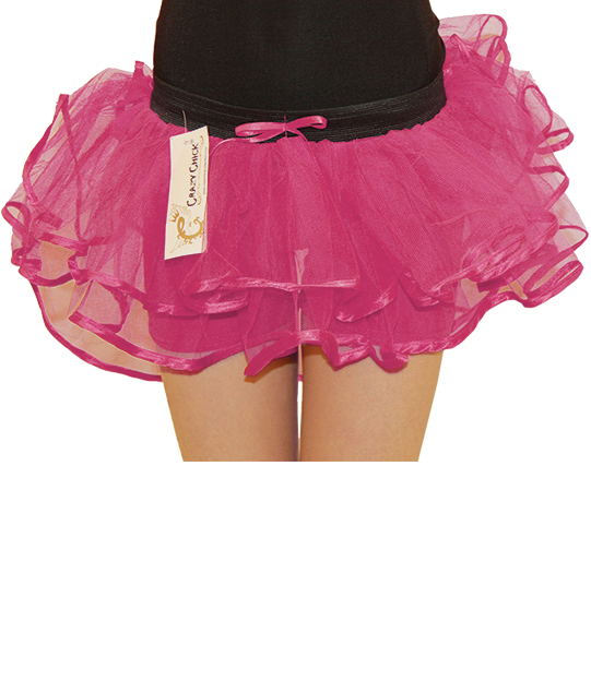 Crazy Chick 3 Layers Girl Pink Burlesque Tutu Skirt