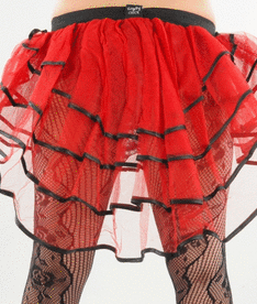Crazy Chick Adult 3 Layers Red Black Burlesque Tutu Skirt