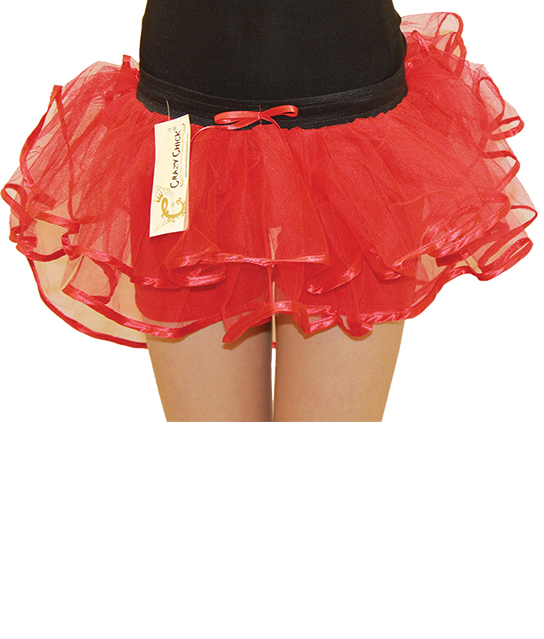 Crazy Chick Girls 3 Layers Red Burlesque Tutu Skirt