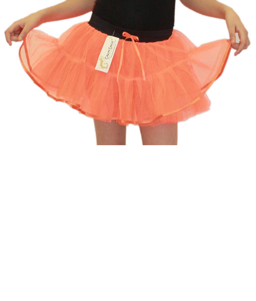 Crazy Chick Girls 4 Layers Orange Tutu Skirt