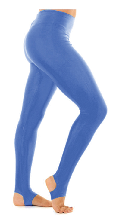 Crazy Chick Girls Shiny Royal Blue Stirrup Leggings