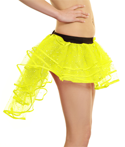 Crazy Chick Girls Sequin Yellow Burlesque Tutu Skirt