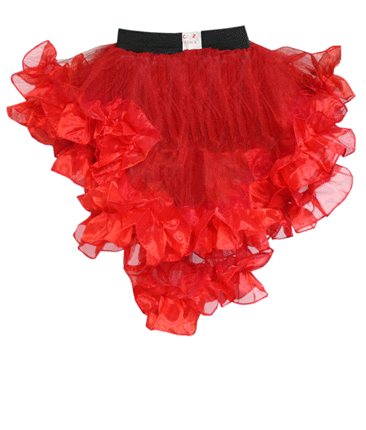 Crazy Chick Girls Red Burlesque Ruffle Tutu Skirt