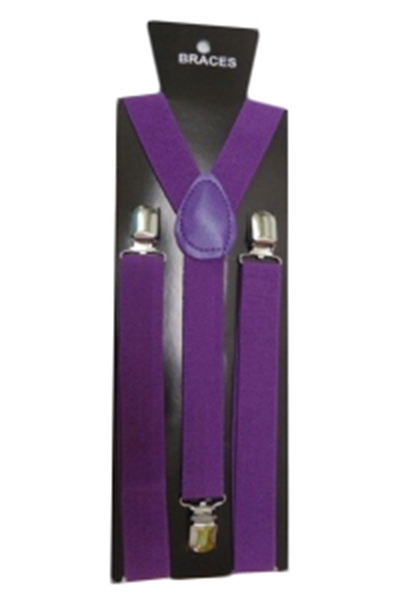 Wickedfun Purple Plain Braces 2.5 cm