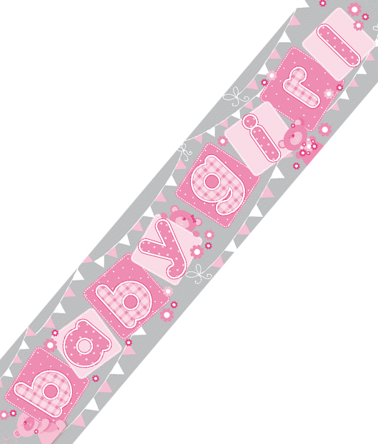 Extra Wide Baby Girl Banner