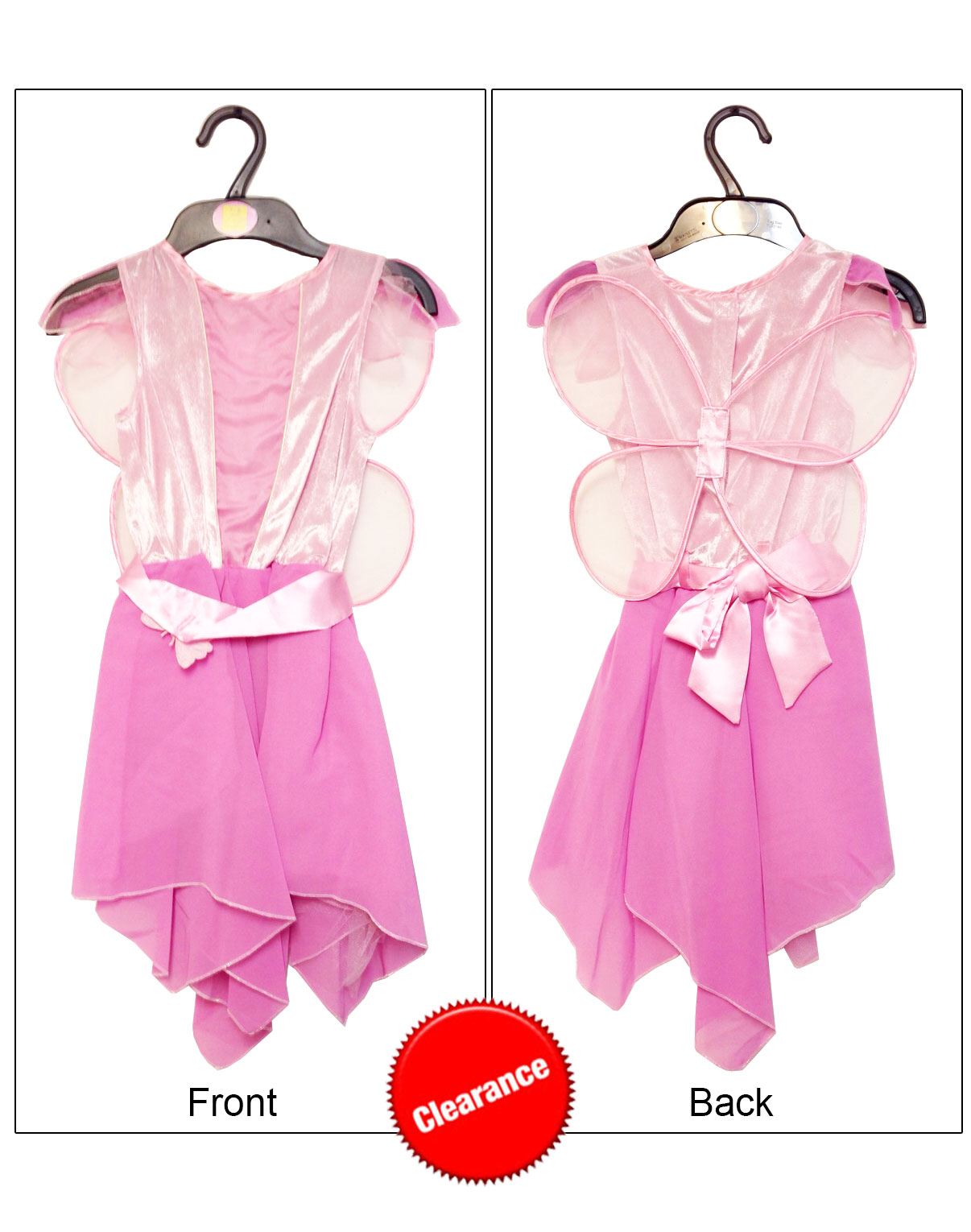 Wickedfun Girls Pink Fairy Costume