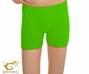 Crazy Chick Girls Microfibre Neon Green Hot Pants (Pack of 6)