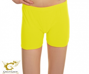 Crazy Chick Girls Microfibre Neon Yellow Hot Pants 