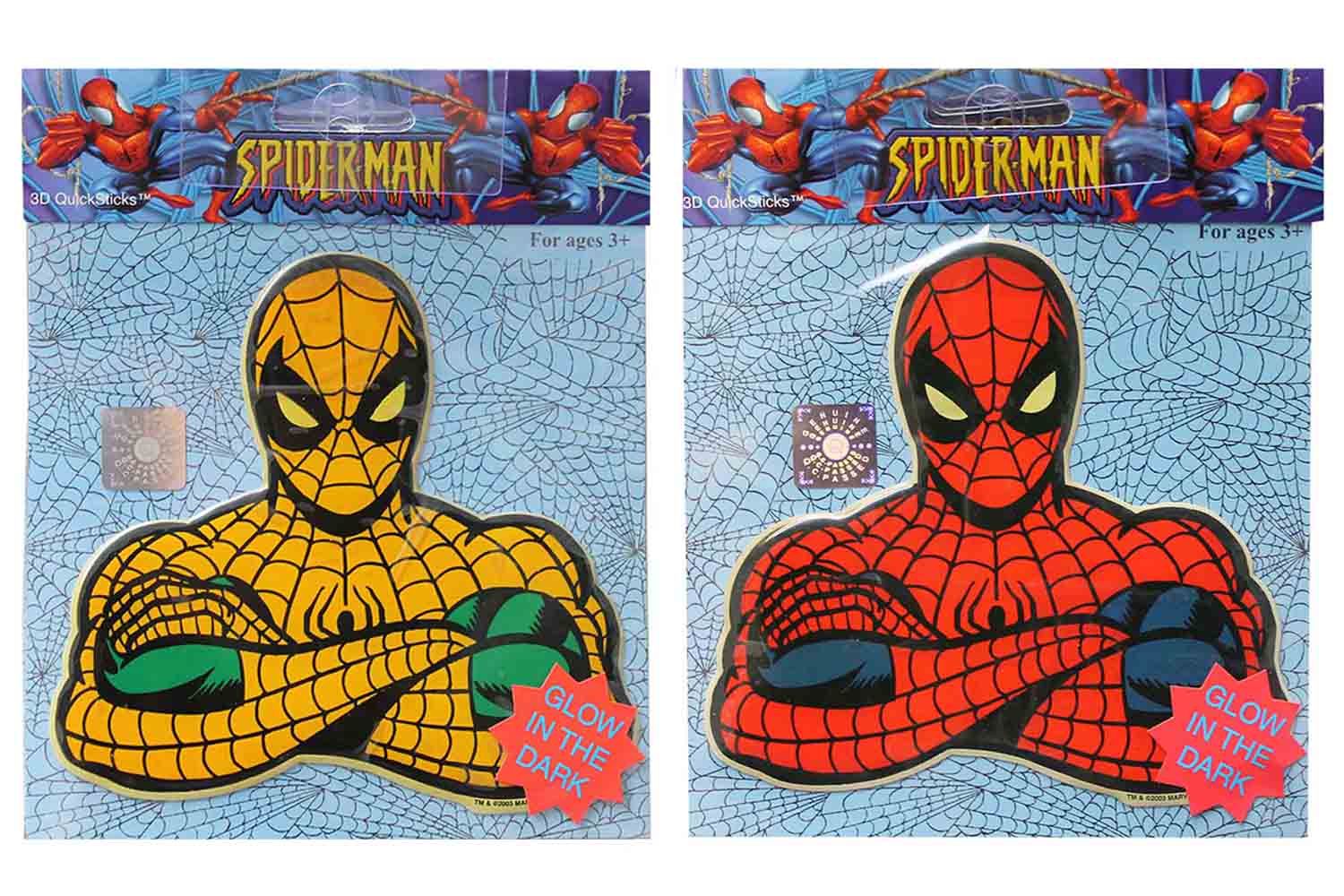 Glow in the Dark SpiderMan Sticker (Assorted Colours and Designs)