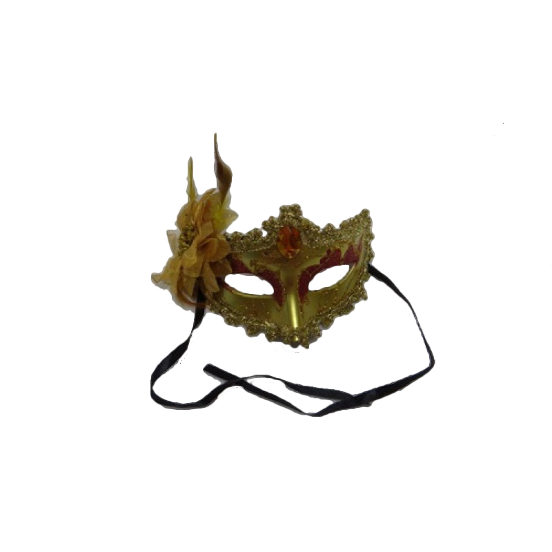 Gold Face Mask with Flower