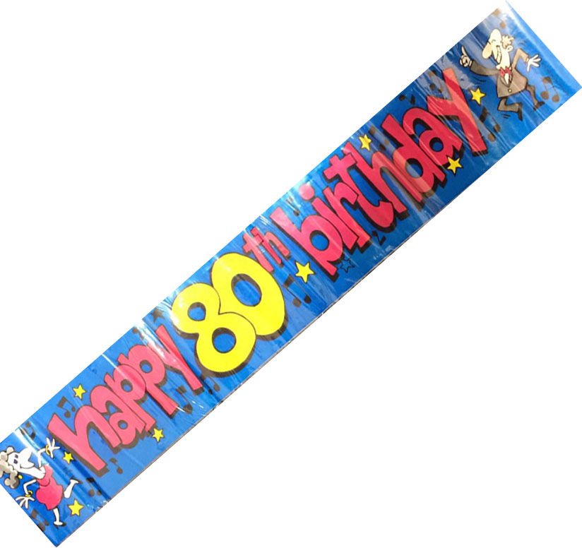 Happy 80th Birthday Party Banner 2.6 m