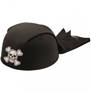 Wickedfun Adult Black Hat Bandana Pirate (20cm)