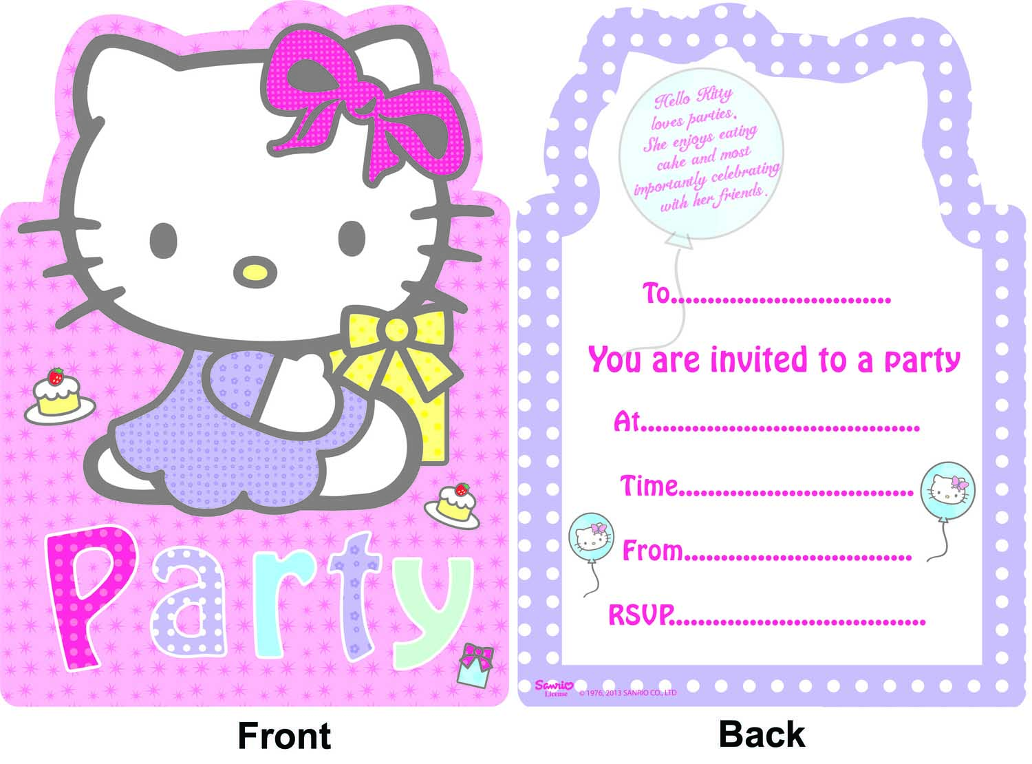 Hello Kitty Invites with Envelopes (Pack of 6)